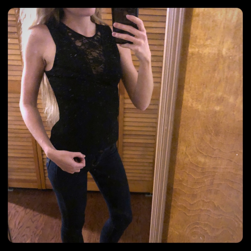 [Ralph Lauren] Black Tank with Lace front